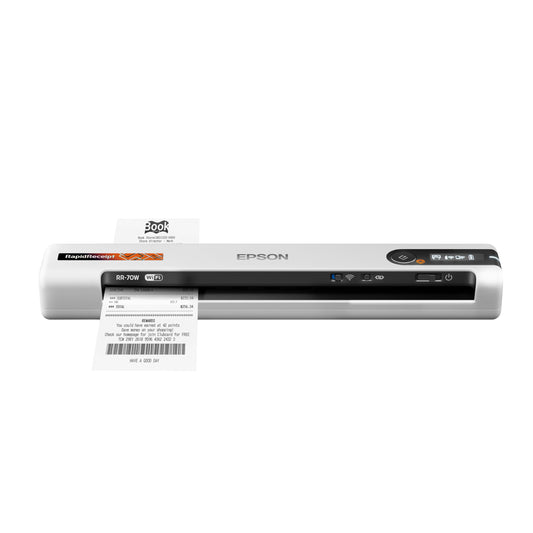 Epson RapidReceipt RR-70W Wireless Mobile Color Receipt & Document Scanner with ScanSmart AI PRO Receipt Management & PDF Software for PC & Mac