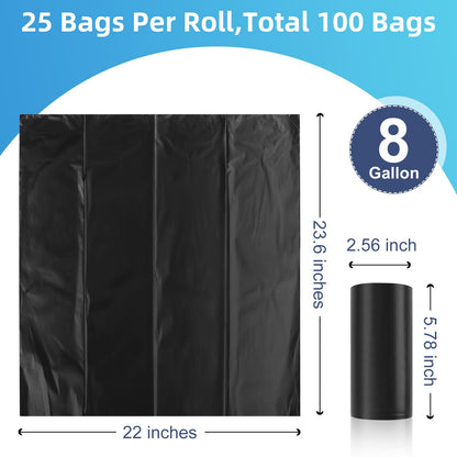 100 Portable Toilet Bags, Drawstring Biodegradable Camping Potty Bags 8 Gallon Camping Toilet Waste Bags for 5-8 Gallon Bucket Toilet Adults Outdoor Camping Car