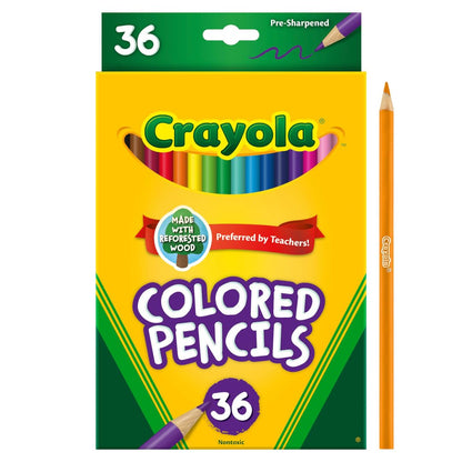 Crayola Colored Pencils (36ct), Kids Pencil Set, Back to School Essentials, Must Have Classroom Supplies for Kids, Pre-Sharpened Coloring Book Pencils, 3+