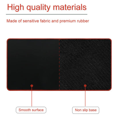 Large Gaming Mouse Pad Mat 11.8x23.6 Inches with Red String Stitched Edge Non-Slip Rubber Base Washable Resilient for Office Home Computers Laptop Table Mouse Pads Mats Accessory