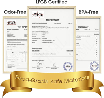 DOQAUS Ice Cube Tray with Lid and Bin, 4 Pack Silicone Plastic Ice Cubes Trays for Freezer with Box/Container, Stackable with Storage Iced Bucket Kits, Scoop, for RV, Soup, Food, Cocktail, Coffee