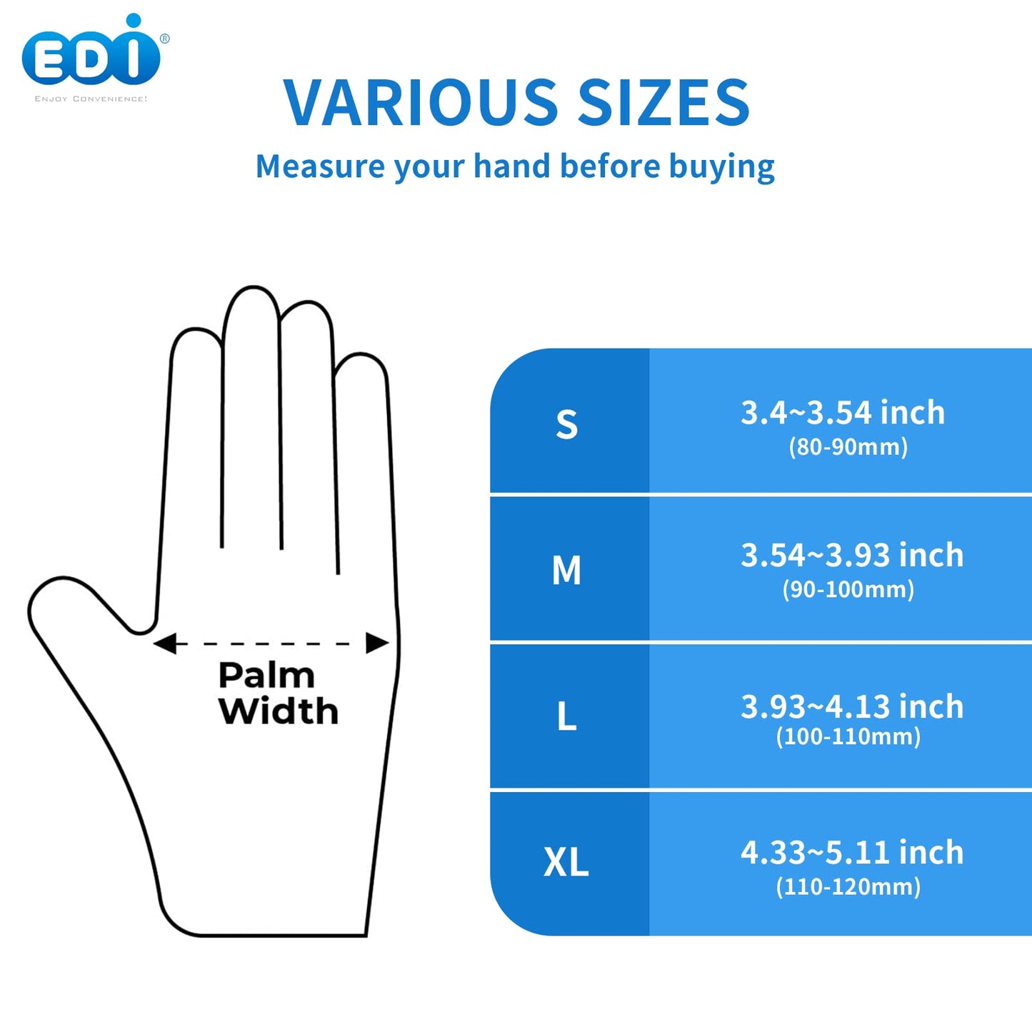 EDI Disposable Vinyl Gloves (Clear) - Powder-Free, Latex-Free (100, X-Large)