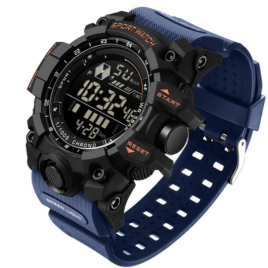 FANMIS Mens Military Multifunction Digital LED Watch Electronic Waterproof Alarm Quartz Sports Watch (Blue)