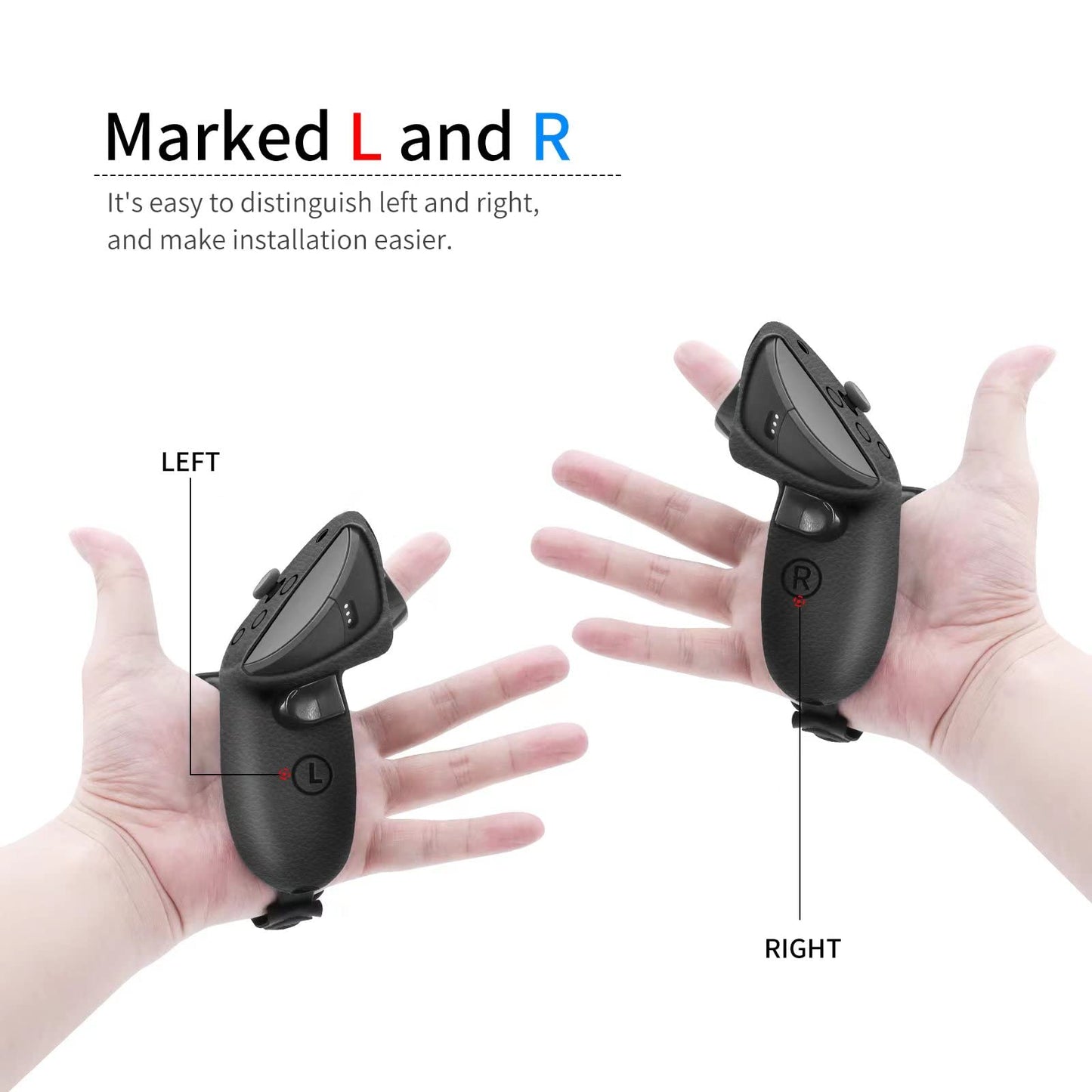 Globular Cluster Silicone Grips for Meta Quest Pro Controllers - Come with PU Leather Cushion Pad - More Comfortable (Black)