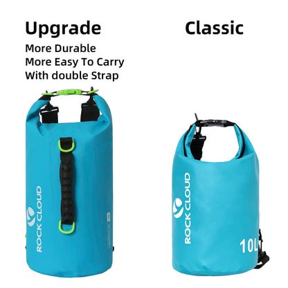 ROCK CLOUD Dry Bag Waterproof 10L Dry Sack for Kayaking Rafting Boating Beach Surfing Swimming Canoe Camping Hiking Fishing Ski