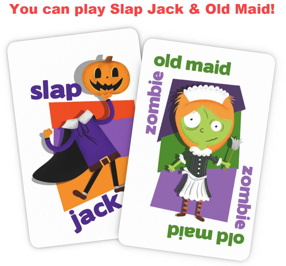 Halloween Fun Go Fish, a Family Game for Kids Ages 4 and Up - Play Go Fish, Old Maid and Slap Jack Using The Same Deck