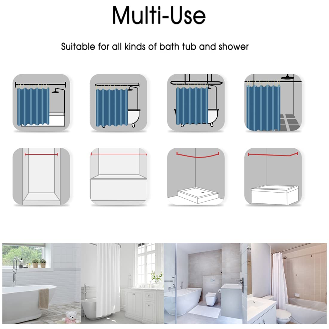 GCIREC Halloween Shower Curtain, Halloween Theme Black and White Bat Bathroom Curtain Halloween Party Decor Waterproof Fabric Machine Washable with 12 Hooks