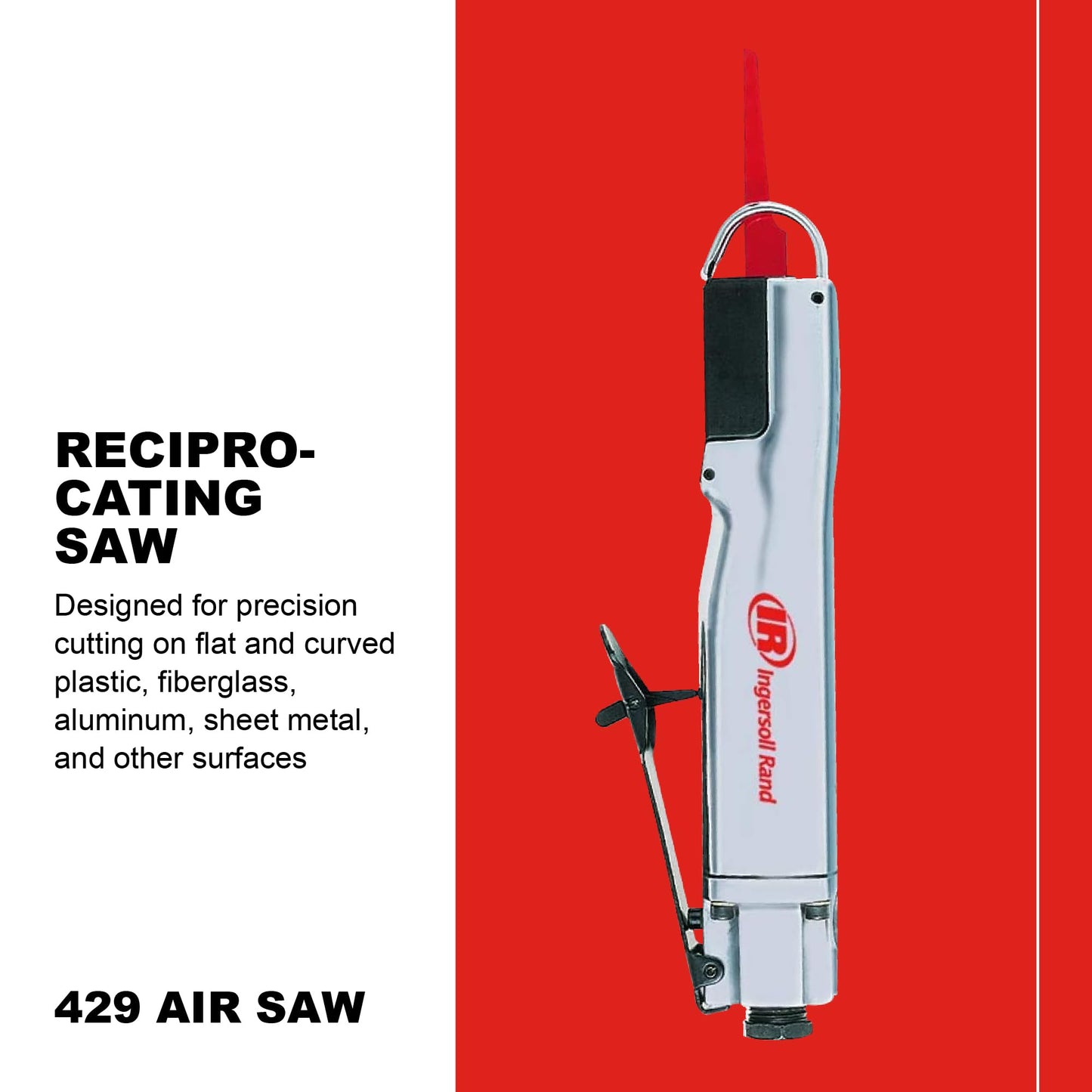 Ingersoll Rand 429 Reciprocating Air Saw, 3/8" Stroke Length, 10,000 Strokes per Minute, 1.3 lbs