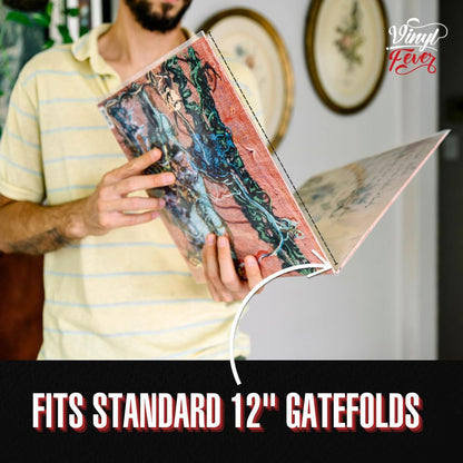 Gatefold Outer LP Sleeves for 12 Inch Vinyl Record Storage | 3 Mil Thick Poly Clear Record Sleeves with Easy Access to Records in Vinyl Albums | Plastic Sleeve Protector (25 Pack)