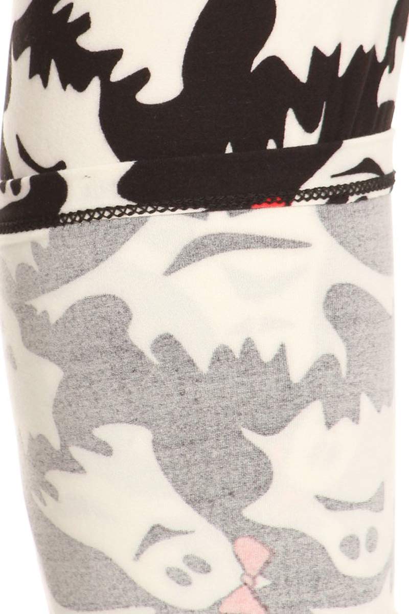 Leggings Depot Women's High Waisted Skull & Halloween Print Leggings-Full Length-S602, Crafty Ghosts, One Size