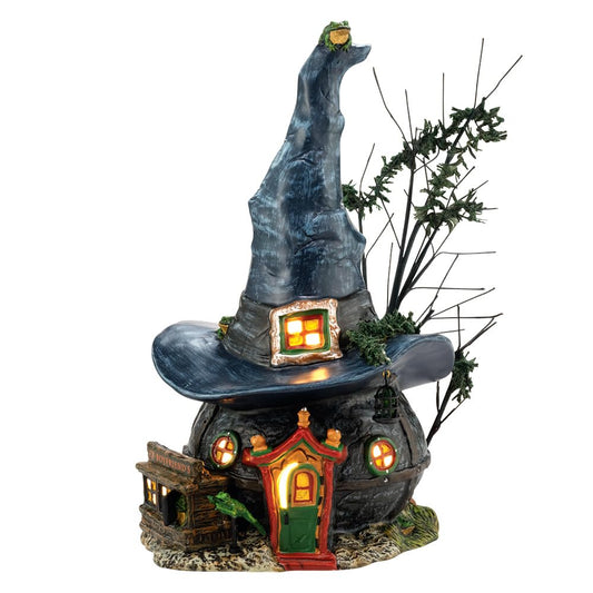 Department 56 Ceramic Snow Village Halloween Witch Hollow Toads and Frogs Witchcraft Haunt Lit House, 5.91 Inch, Multicolor