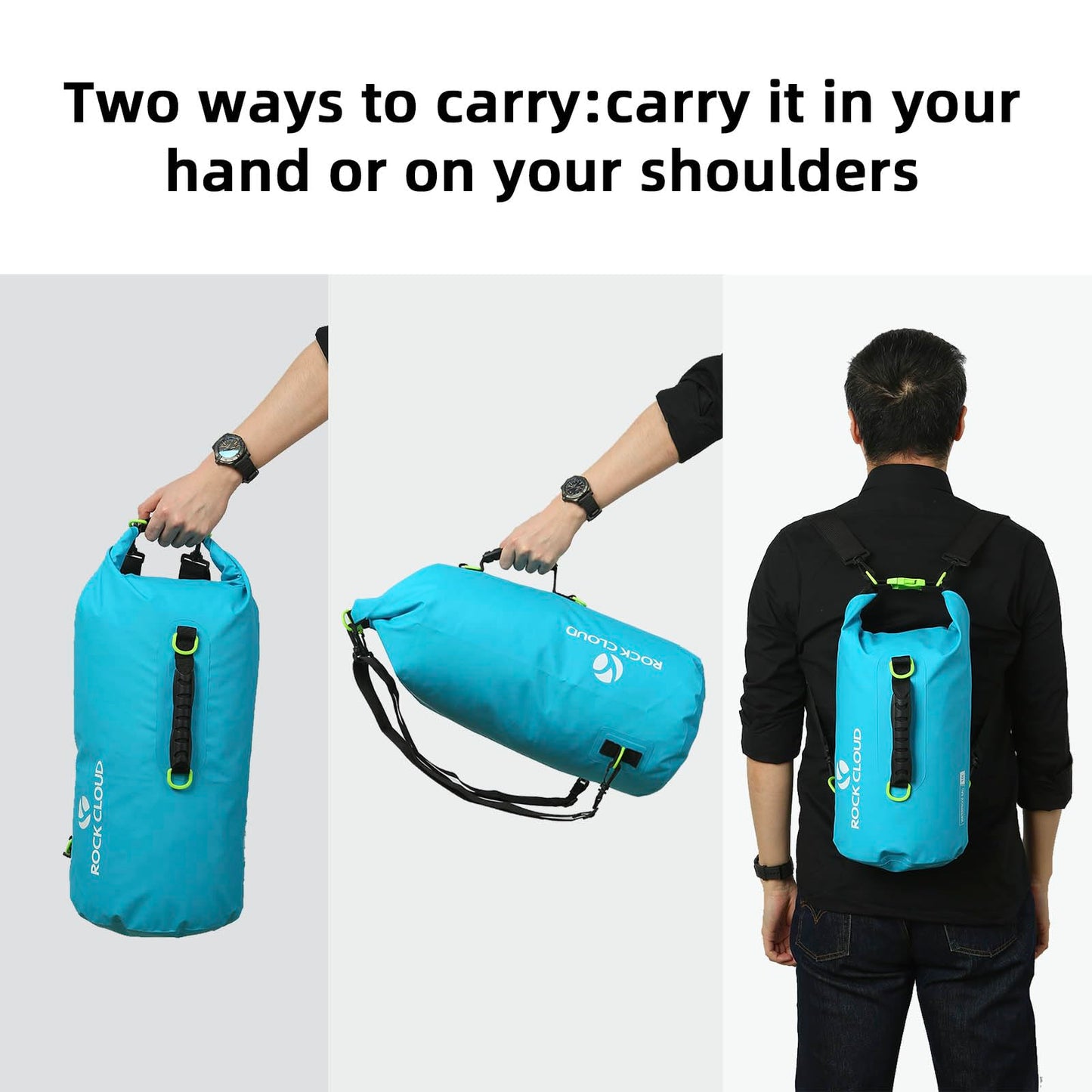 ROCK CLOUD Dry Bag Waterproof 10L Dry Sack for Kayaking Rafting Boating Beach Surfing Swimming Canoe Camping Hiking Fishing Ski