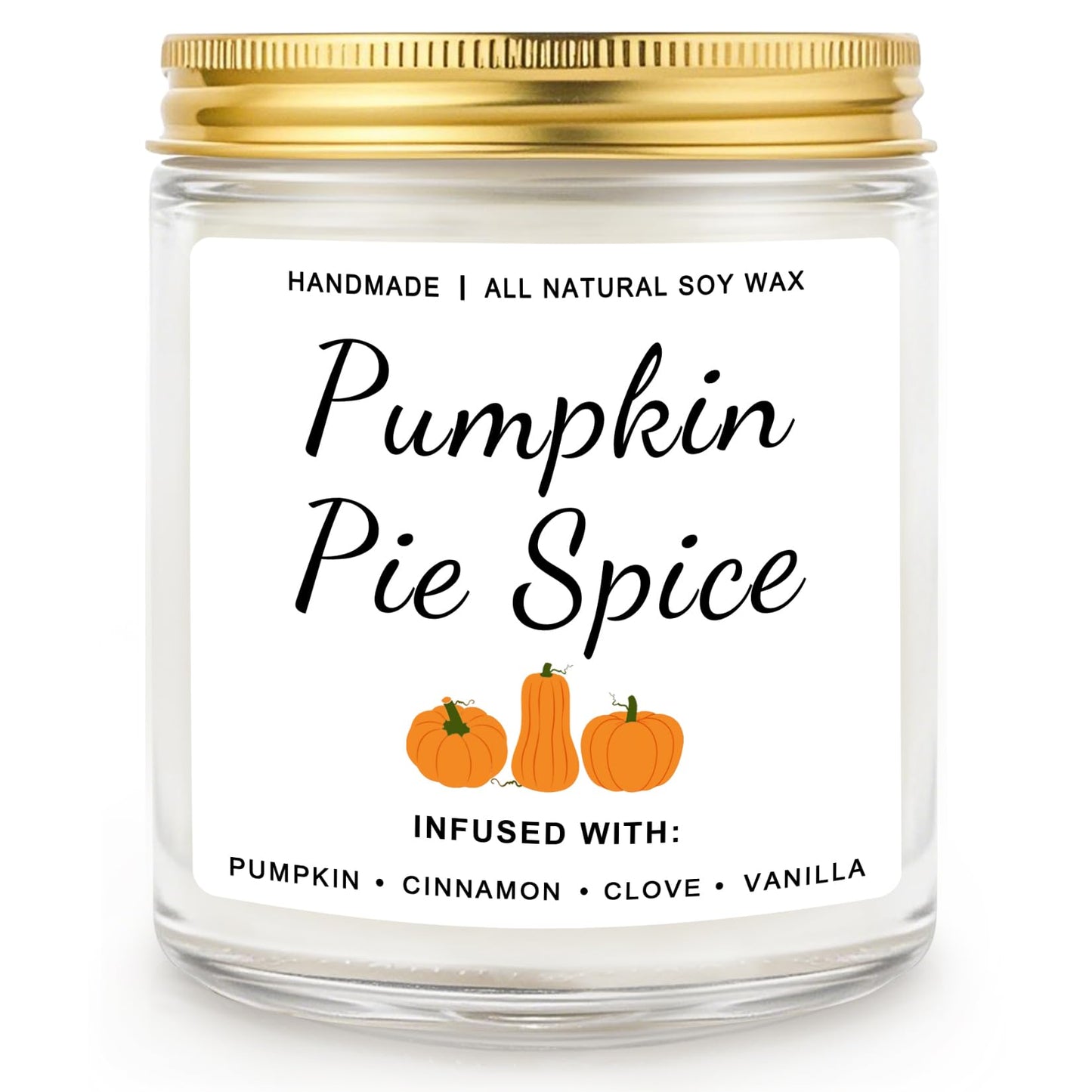 Homsolver Fall Candles, Pumpkin Cinnamon Spice Candle, Fall Candles Decorations for Home Gifts for Women Pumpkin Pie Spice Scented Candle Gifts