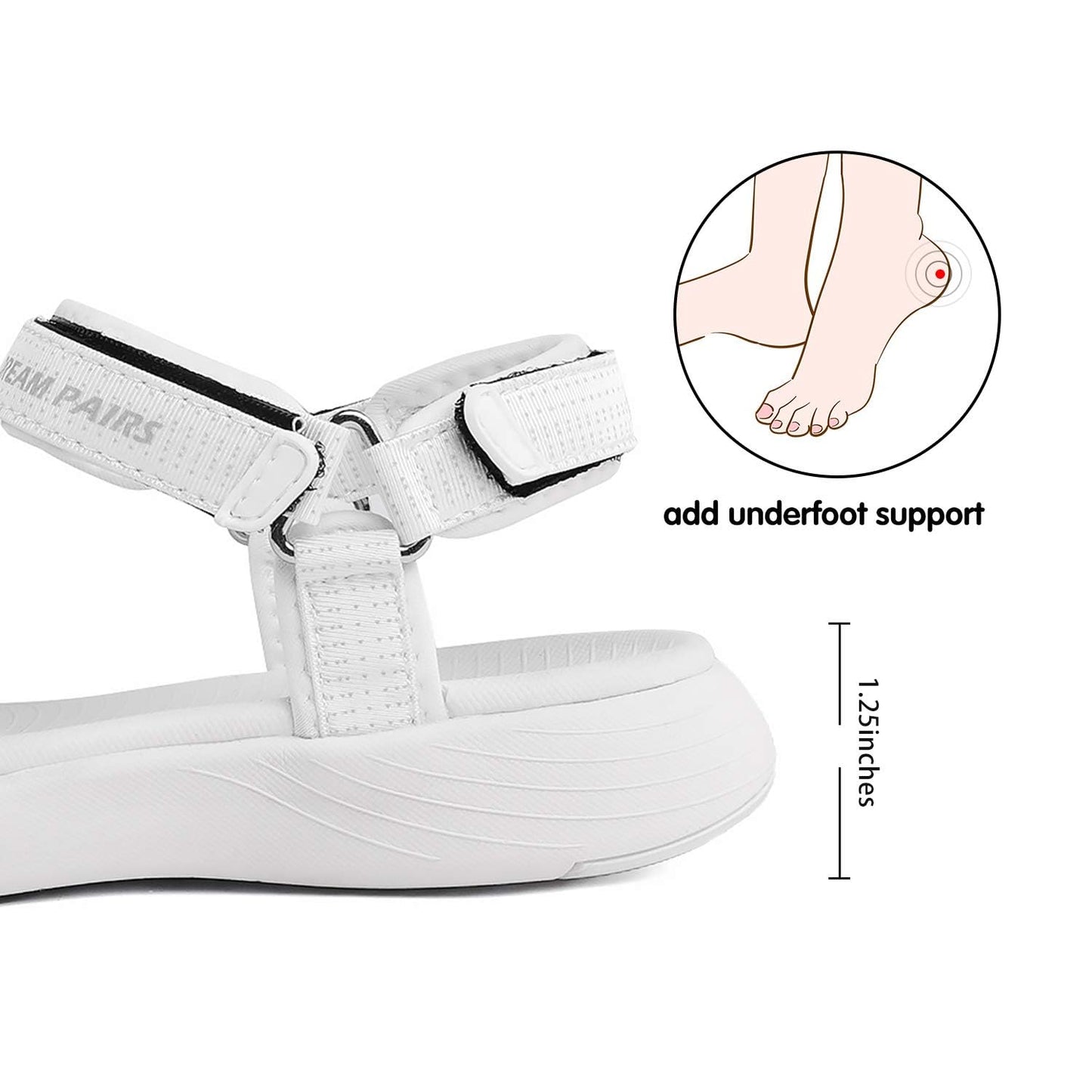 DREAM PAIRS Women's Sport Athletic Sandals Outdoor Hiking Sandals,Size 9,White,QDL19001L