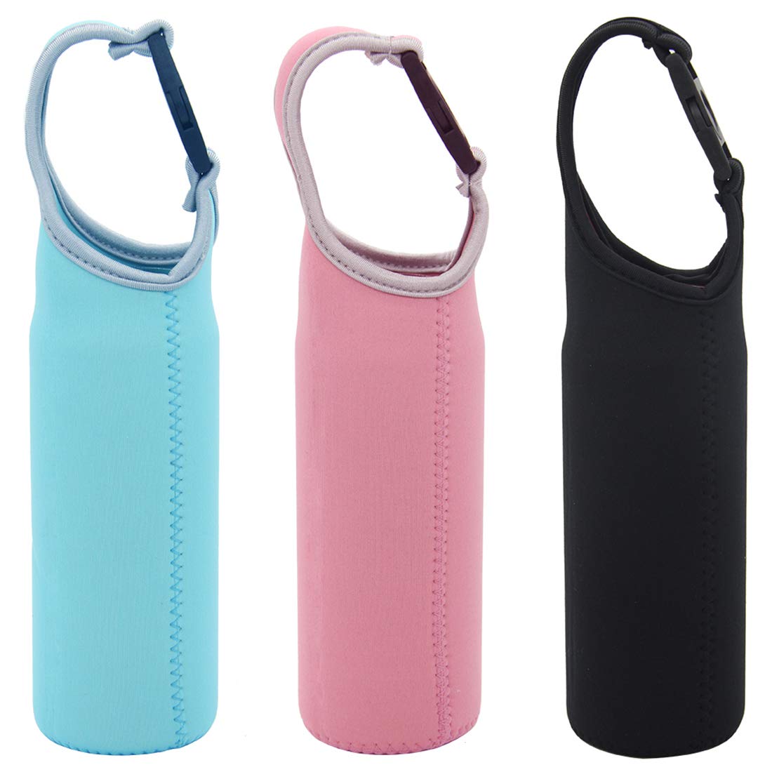 Kvvdi 3 Pack 16 oz - 21 oz Neoprene Water Bottle Sleeve 16.9oz Portable Bottle Cooler Cover Holder Strap for Outdoor