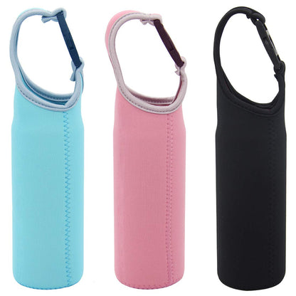 Kvvdi 3 Pack 16 oz - 21 oz Neoprene Water Bottle Sleeve 16.9oz Portable Bottle Cooler Cover Holder Strap for Outdoor