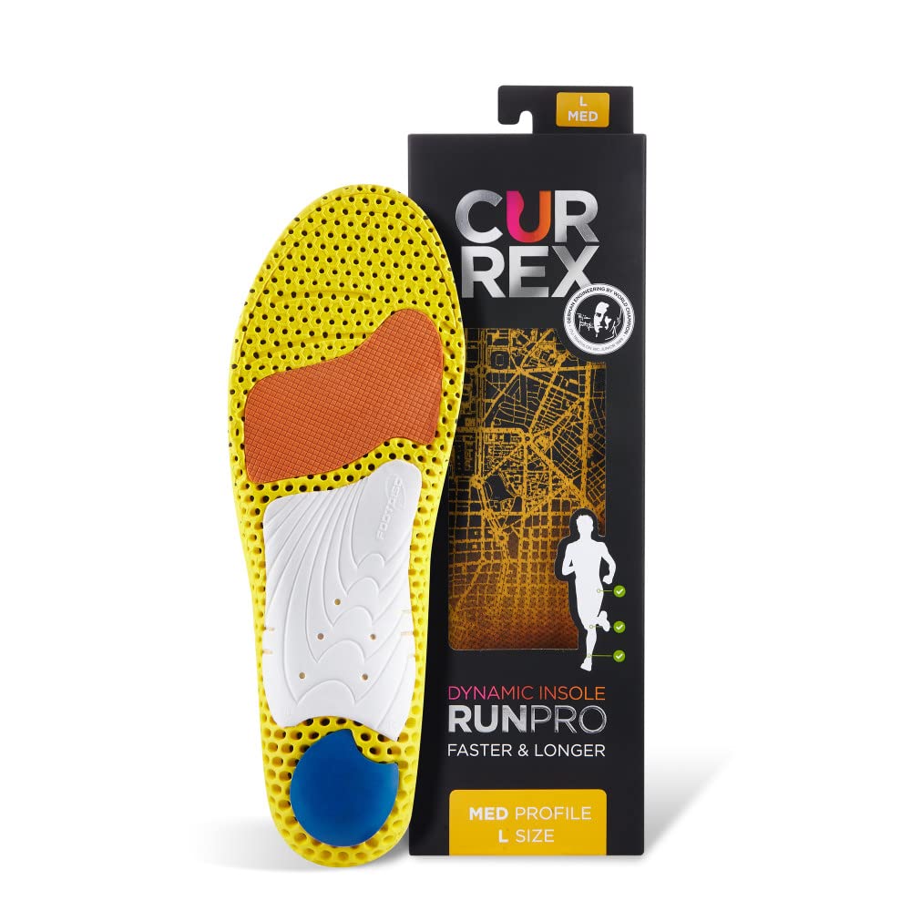 currex RunPro Insoles for Running Shoes – Arch Support Inserts to Help Reduce Fatigue, Prevent Injuries & Boost Performance – for Men & Women – Medium Arch, Large