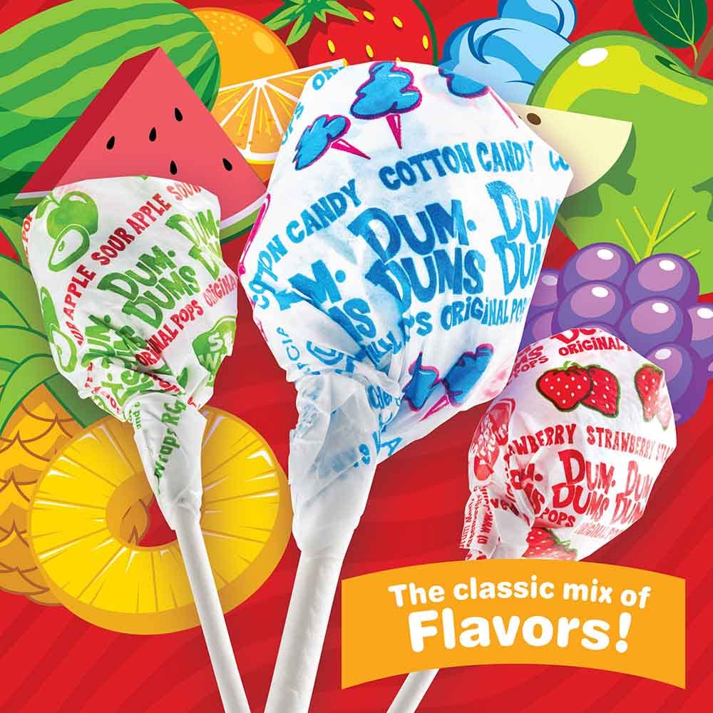 Dum Dums Original Mix 400 ct. Bag - All-Time Classic Flavors, Assorted Suckers in Bulk Candy Bag - Individually Wrapped Lollipops for Any Occasion