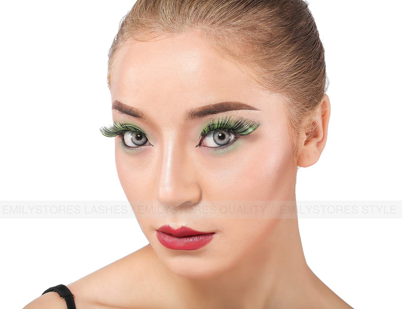EMILYSTORES Green Fortune Teller Costume Halloween Eye Lashes For Party Looking1 Pairs