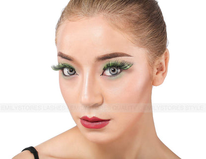 EMILYSTORES Green Fortune Teller Costume Halloween Eye Lashes For Party Looking1 Pairs