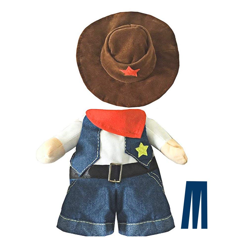 Cowboy Uniform Dog Cat Costume - Funny Pet Cowboy Outfit Clothing with Hatfor Halloween Christmas Birthday Special Events Costumes for Kittens and Puppies (S)