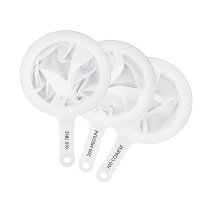 HIC Kitchen Double-Ear Fine Mesh Strainers, BPA Free, Set of 4 Sizes Includes 3, 4, 5.5, and 7-Inch Diameter