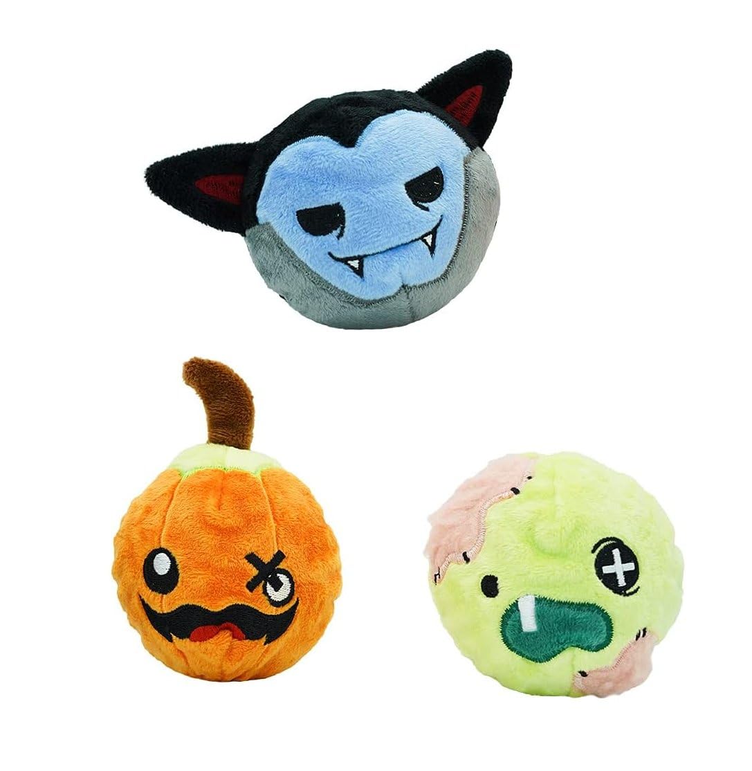 HugSmart Pet Halloween Squeaky Plush Toys Series (Vampire (Pack of 3 Toys))