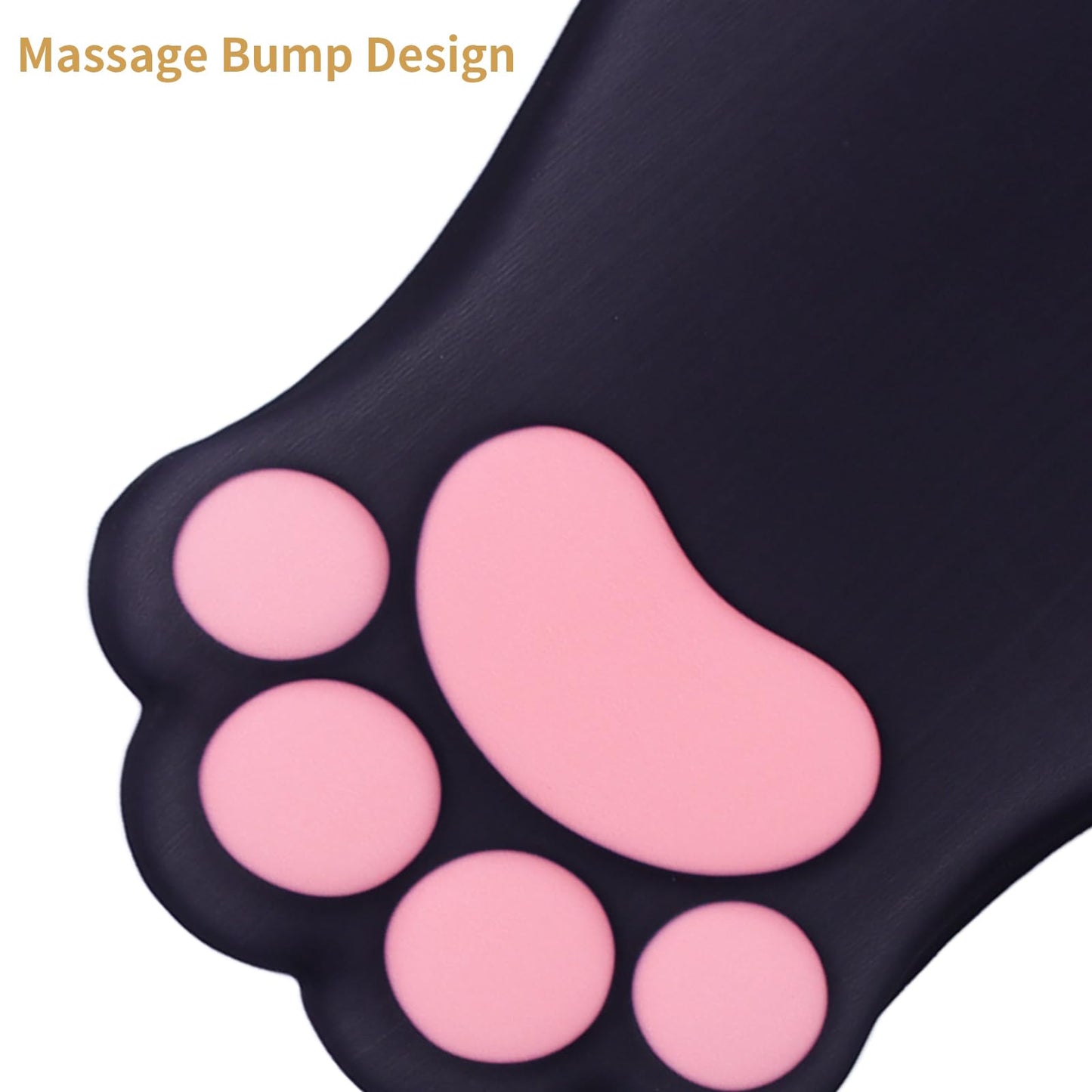 L-SPOUTTO Ergonomic Mouse Pad with Wrist Rest,Cute Cat Paw Mousepad Wrist Support,Comfortable Massage Design Computer Pain Relief Mouse Pad with Non-Slip PU Base for Desk Laptop Gaming Office,Black
