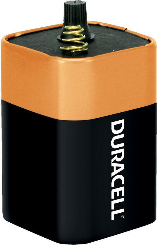 Duracell Coppertop 6V 908 Alkaline Lantern Battery with Spring Terminals, 1 Count Pack, 6-Volt Battery with Long-lasting Power for Household and Office Devices
