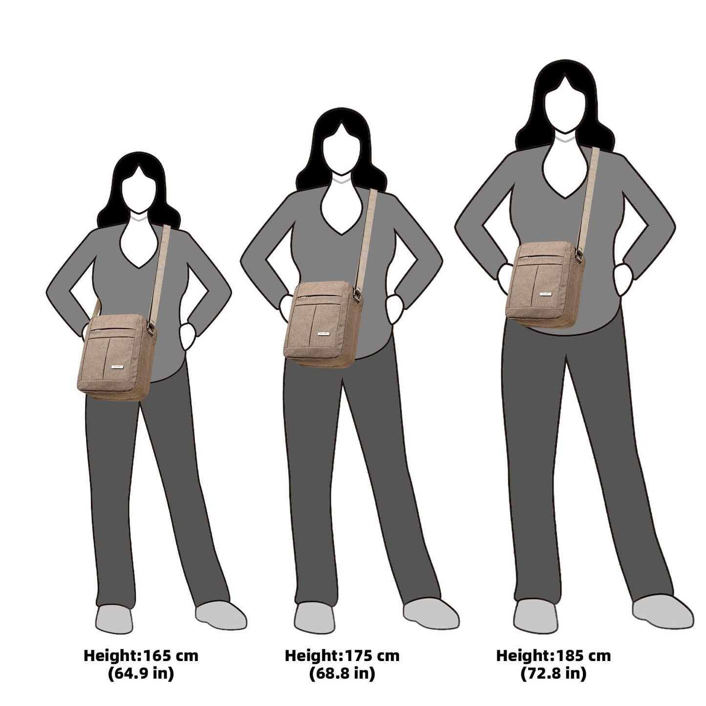 KL928 Men's Messenger Bag - Crossbody Shoulder Bags Travel Bag Man Purse Casual Sling Pack for Work Business (1401-2-Khaki)