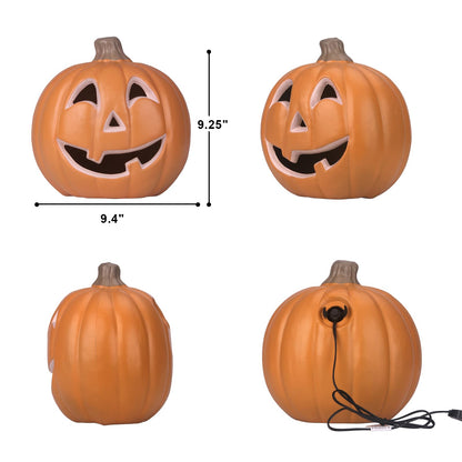 Halloween Pumpkin Lantern, Jack o Lanterns Light Up Pumpkin Decorations, Lighted Pumpkin with LED Bulb Indoor/Outdoor Pumpkin Decoration 11in