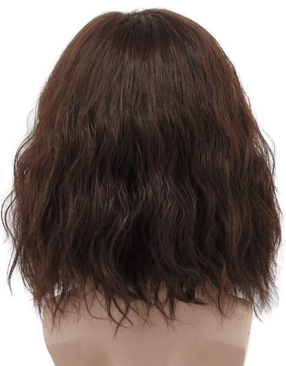 karlery Men Fluffy Short Curly Brown Wig Halloween Cosplay Wig Anime Costume Wig (1)