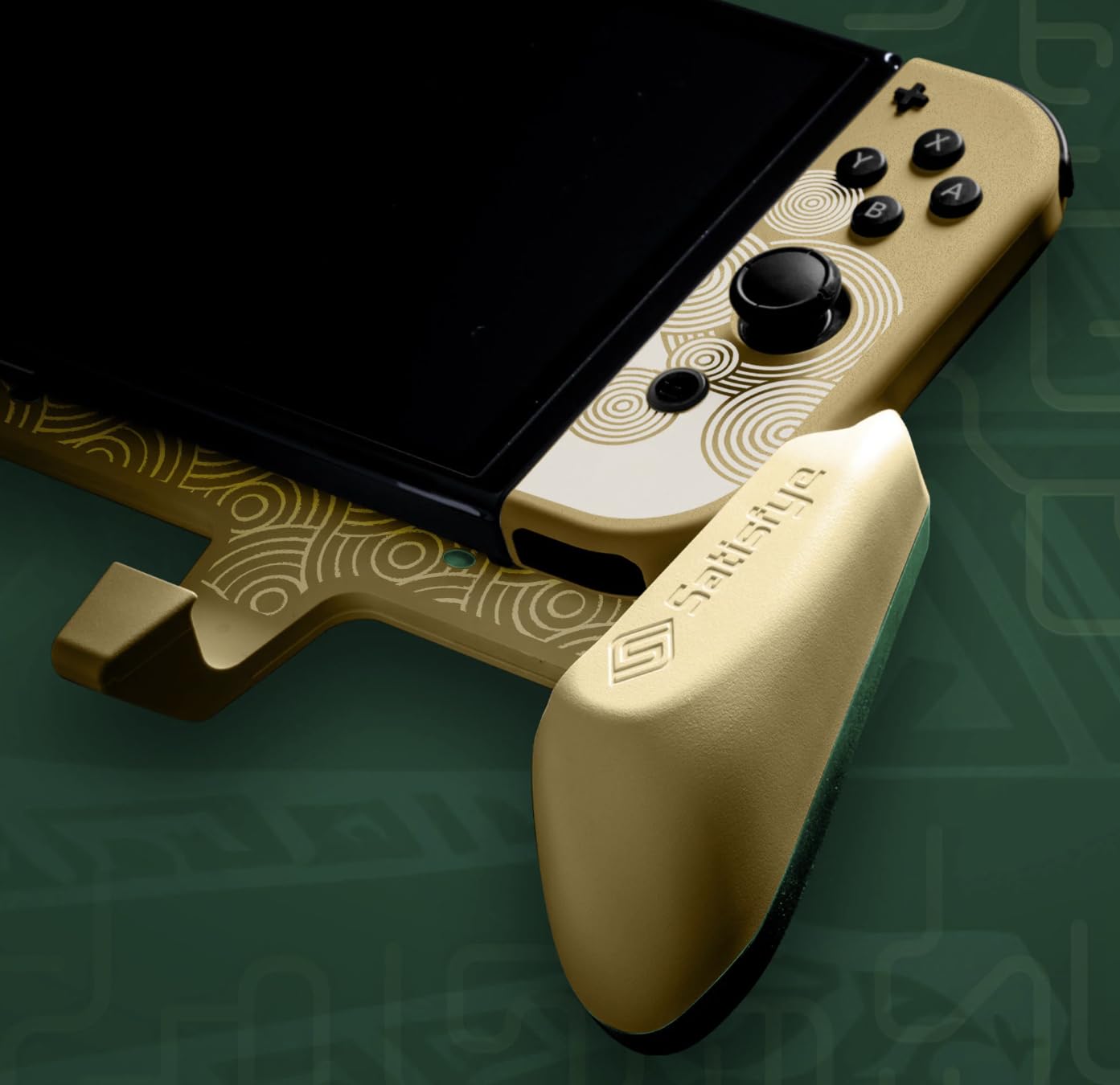Satisfye - ZenGrip Pro Gen 3 OLED, a Switch Grip Compatible with Nintendo Switch - Comfortable & Ergonomic Grip, Joy Con & Switch Control. #1 Switch Accessories Designed for Gamers (Gold)