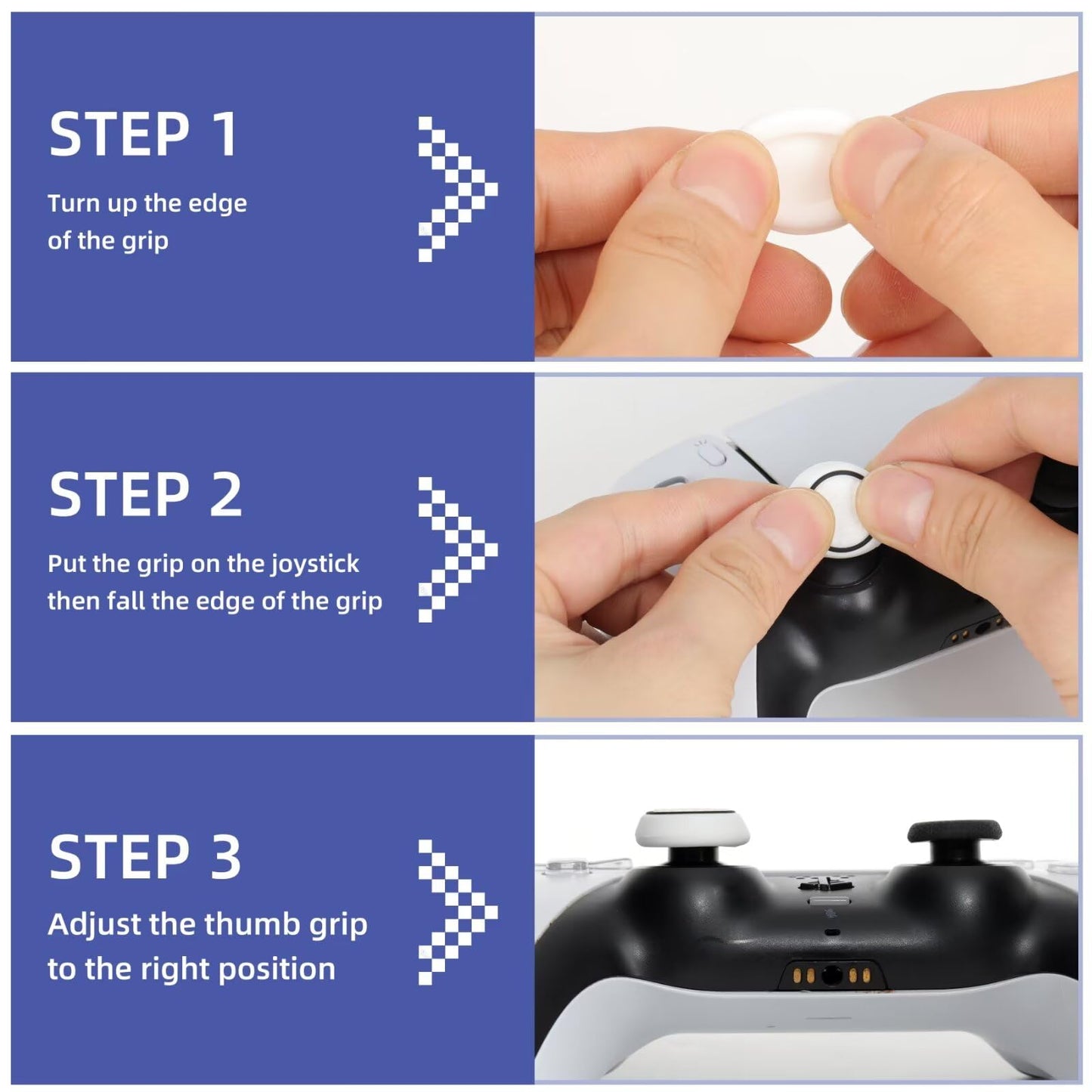 PS5 Controller Accessories PS4 Controller Grips Thumbstick Grips with 2 Pairs 9.9mm High Rise Joystick Grips and 16 Pieces Thumb Caps Compatible with PlayStation 4 and PlayStation 5 Controller-2T-B1