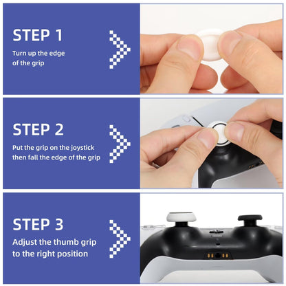 PS5 Controller Accessories PS4 Controller Grips Thumbstick Grips with 2 Pairs 9.9mm High Rise Joystick Grips and 16 Pieces Thumb Caps Compatible with PlayStation 4 and PlayStation 5 Controller-2T-B1