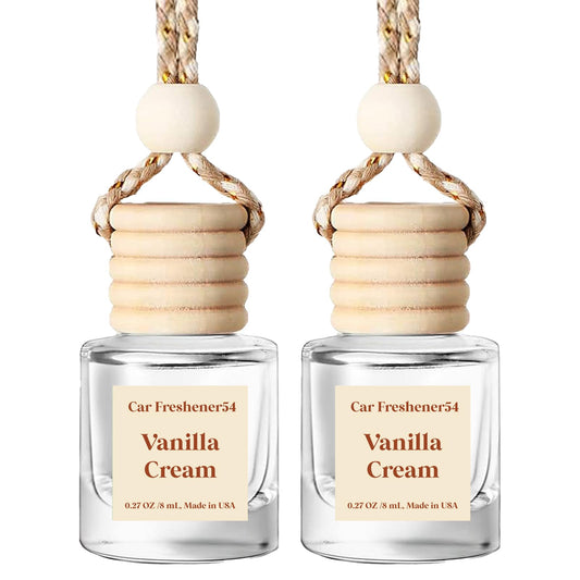 HoogaLife Car Air Freshener Diffuser 2 Pack Hanging Air Freshener Diffuser - Vanilla Cream Fragrance Oil Air D iffuser for Car, 45+ days Long Lasting Fragrance Made in USA C ar Air Fresheners