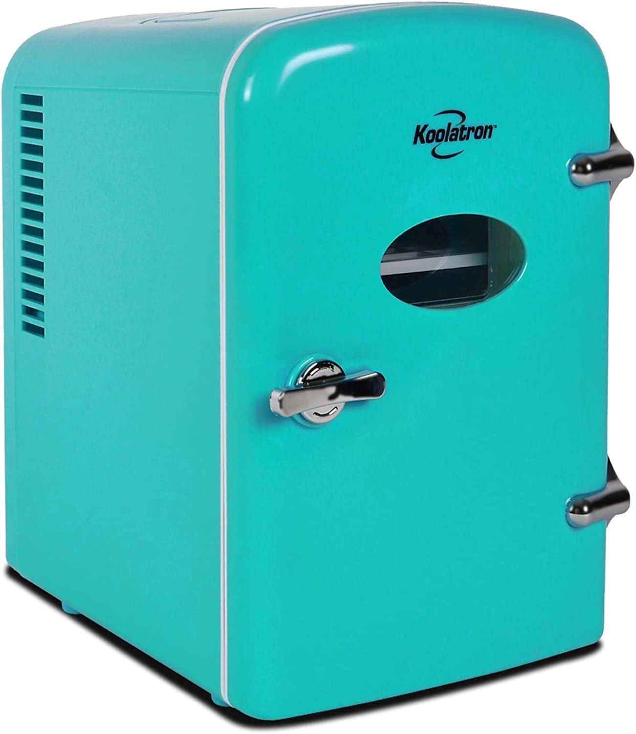 Koolatron Mini Fridge - Refrigerator for Bedroom Office, Portable Table Top Beverage Cooler, 12V 110V Refrigerador For Drinks, Soda, Wine, Breast Milk, Use In Car, Dorm, Outdoor, Patio, 8 Can