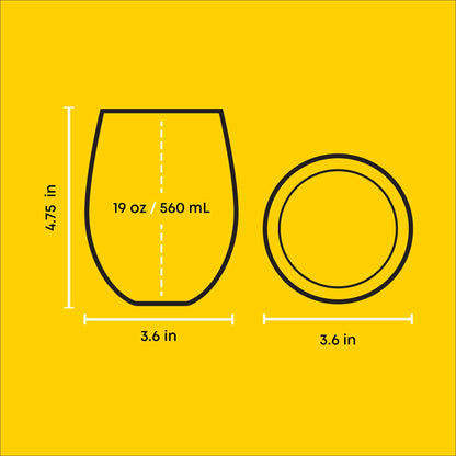 JoyJolt Harry Potter Hogwarts Heritage Stemless Drinking Glasses, 19oz Glass Tumblers, Teardrop Glass Drinking Glasses Set of 4, Hogwarts Cup, Harry Potter Gifts for Adults