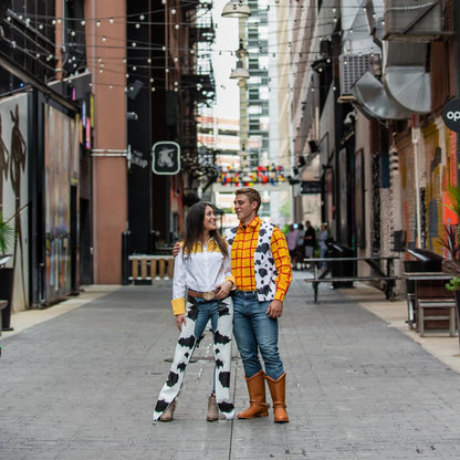 Costume Agent Jessie Cowboy Cowgirl Chaps Halloween & Cosplay Costume Accessory for Adults - White