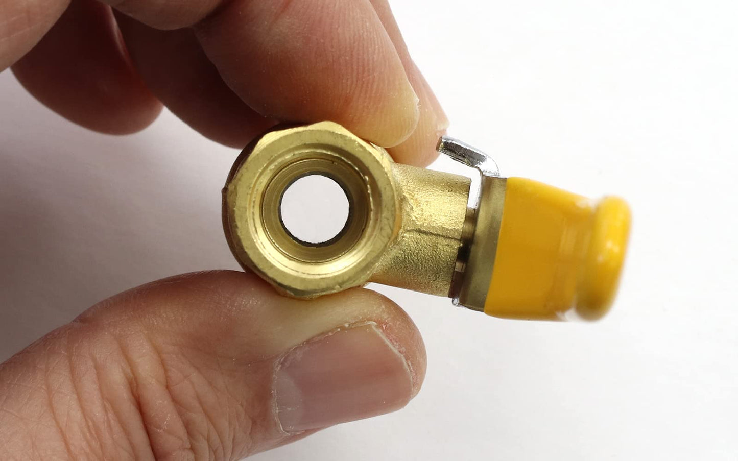 Lead-Free Forged Brass Air Compressor In-Line Ball Shut Off Valve, Quarter Turn, 1/4" Male NPT (MNPT) X 1/4" Female NPT (FNPT) Qty: 1