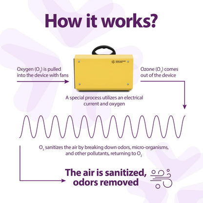 Home Sanitizer Solutions Ozone Generator for Home and Commercial Use -10,000mg/h, O3 Air Purifier and Ionizer Machine