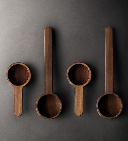 Coffee Spoons, Wooden Tablespoon Scoop, Wooden Coffee Ground Spoon, Measuring for Ground Beans or tea, Soup Cooking Mixing Stirrer Kitchen Tools Utensils, 1 Wooden Tea Scoop (Walnut Wooden 3.86 in）