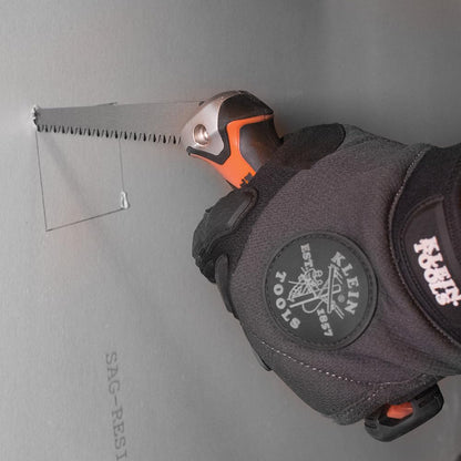 Klein Tools 31737 Folding Jab Saw / Drywall Hand Saw with Lockback at 180 and 125 Degrees and Tether Hole