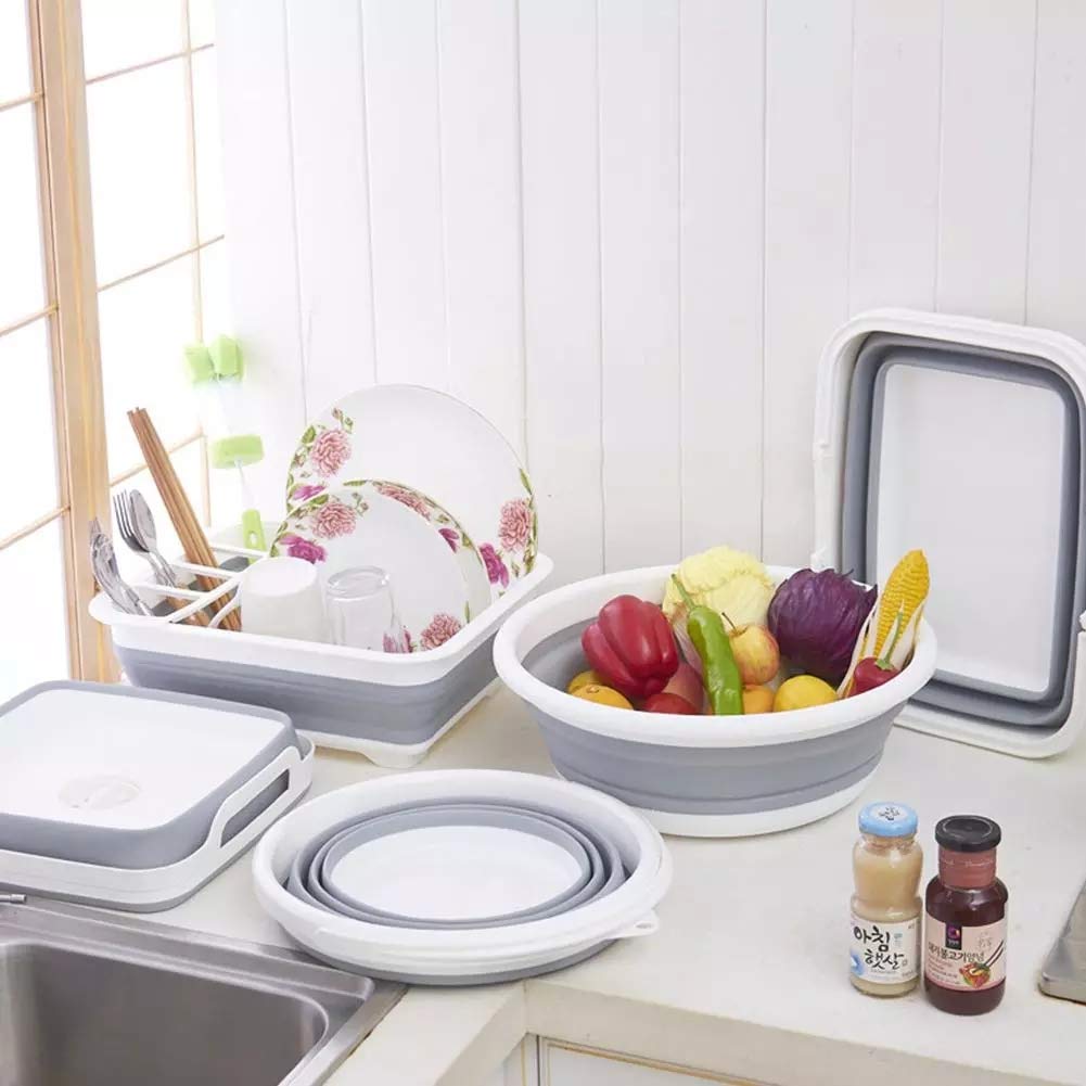Collapsible Dish Drying Rack Portable Dish Drainer Dinnerware Organizer for Kitchen RV Campers Storage