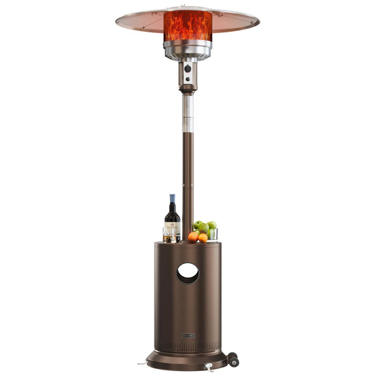 EAST OAK 50,000 BTU Patio Heater for Outdoor Use With Round Table Design, Double-Layer Stainless Steel Burner and Wheels, Outdoor Patio Heater for Home and Commercial, Bronze, 31.9" x 31.9" x 86.6"
