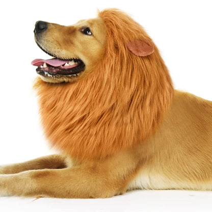 CPPSLEE Lion Mane for Dog Costumes, Realistic Wig for Medium to Large Sized Dogs, Halloween Costumes (Brown)