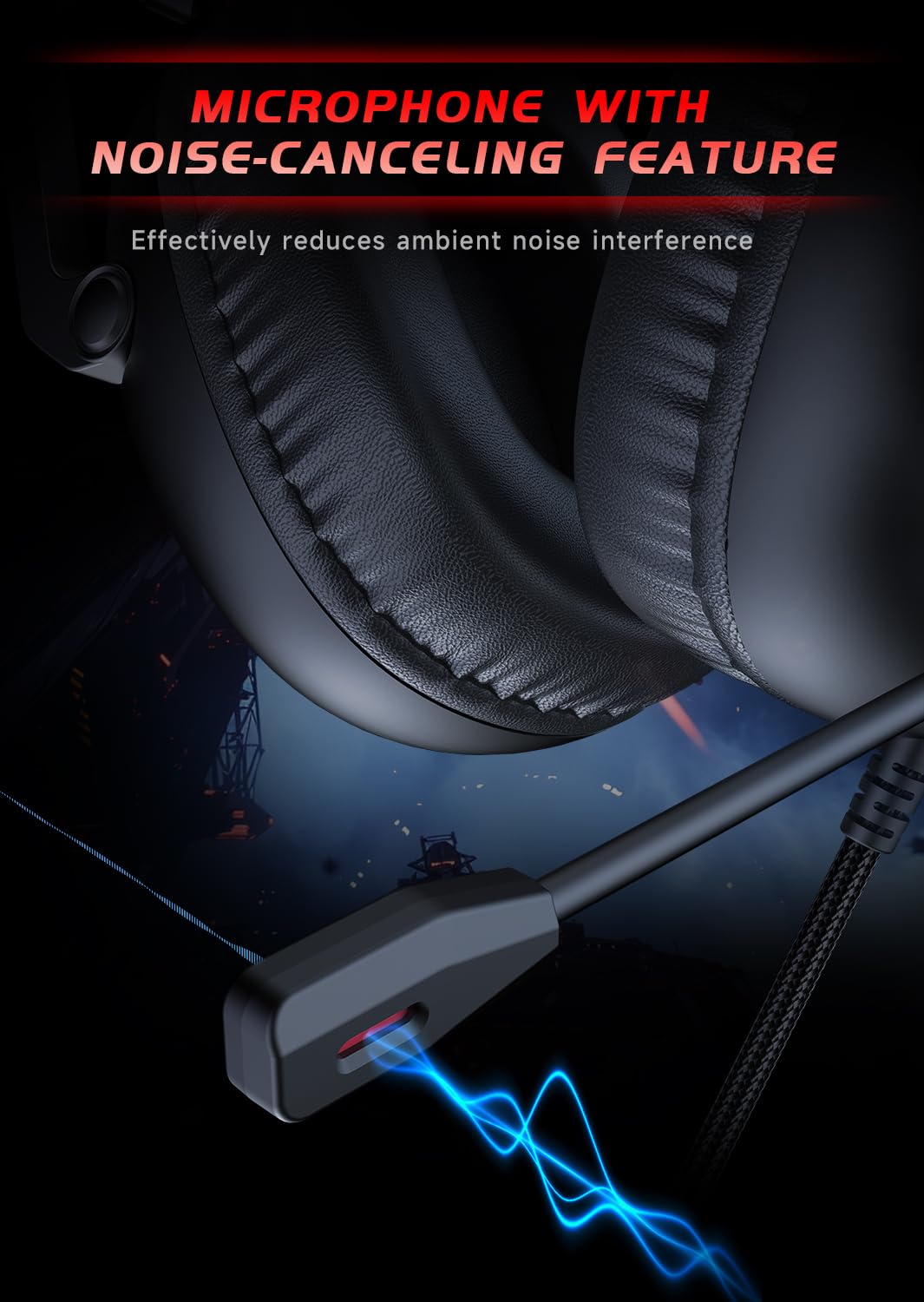 KAPEYDESI CM7007 Gaming Headset for Xbox Series X|S, Xbox, PS5, PS4, PC, Switch, Gaming Headphones with Noise Canceling Microphone, Folding Design, 50MM Dynamic Drivers, 3.5MM Audio Jack, Black Red