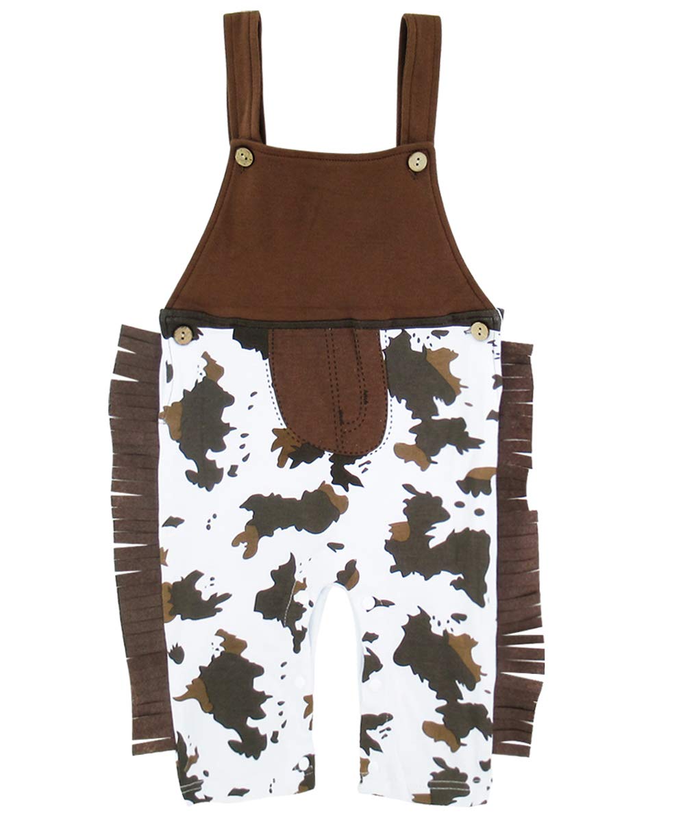 A&J DESIGN Toddler Boys' Western Cowboy Romper Halloween Costume Set (18-24 Months, Brown)