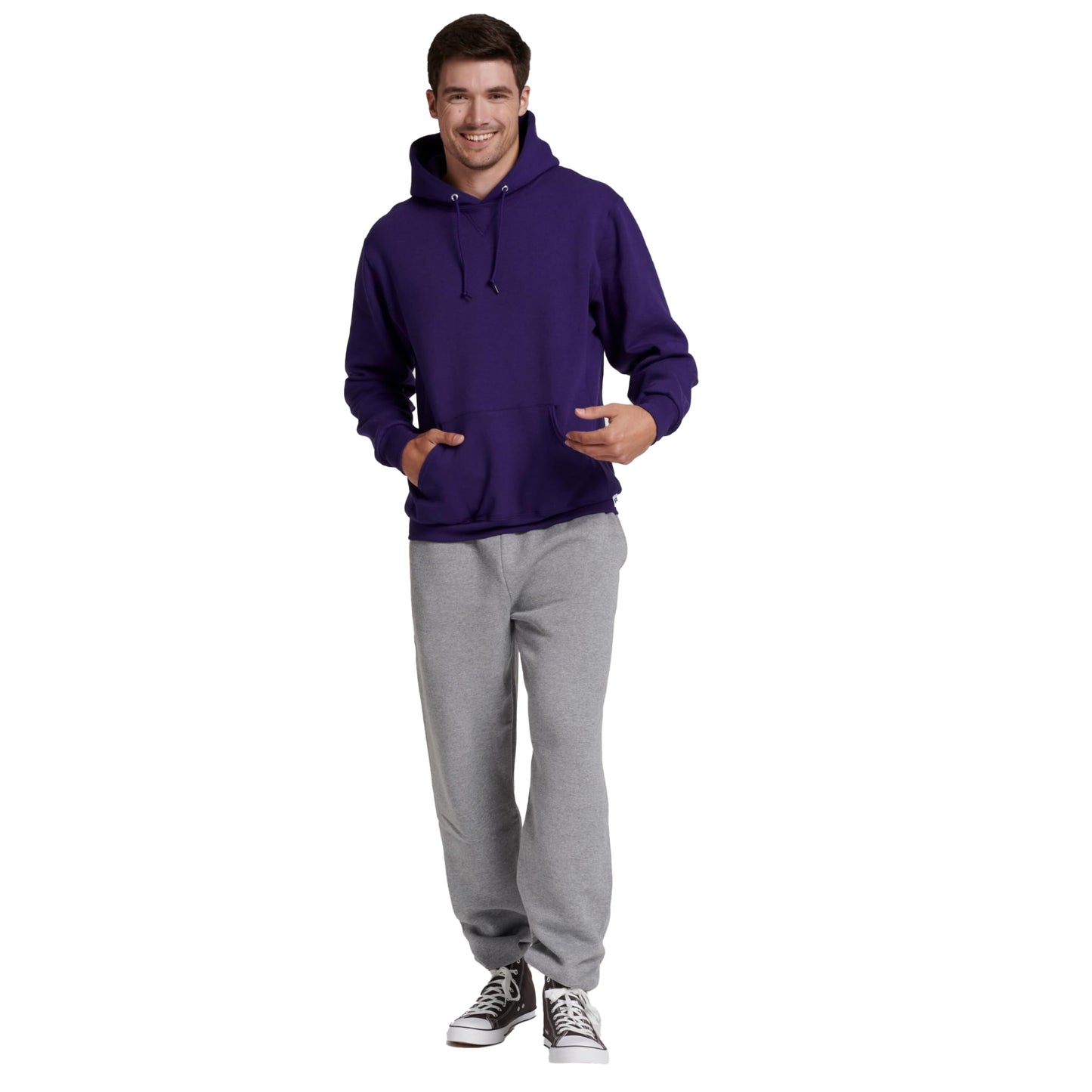 Russell Athletic Men's Dri-Power Fleece Pullover Hood, Purple, Large