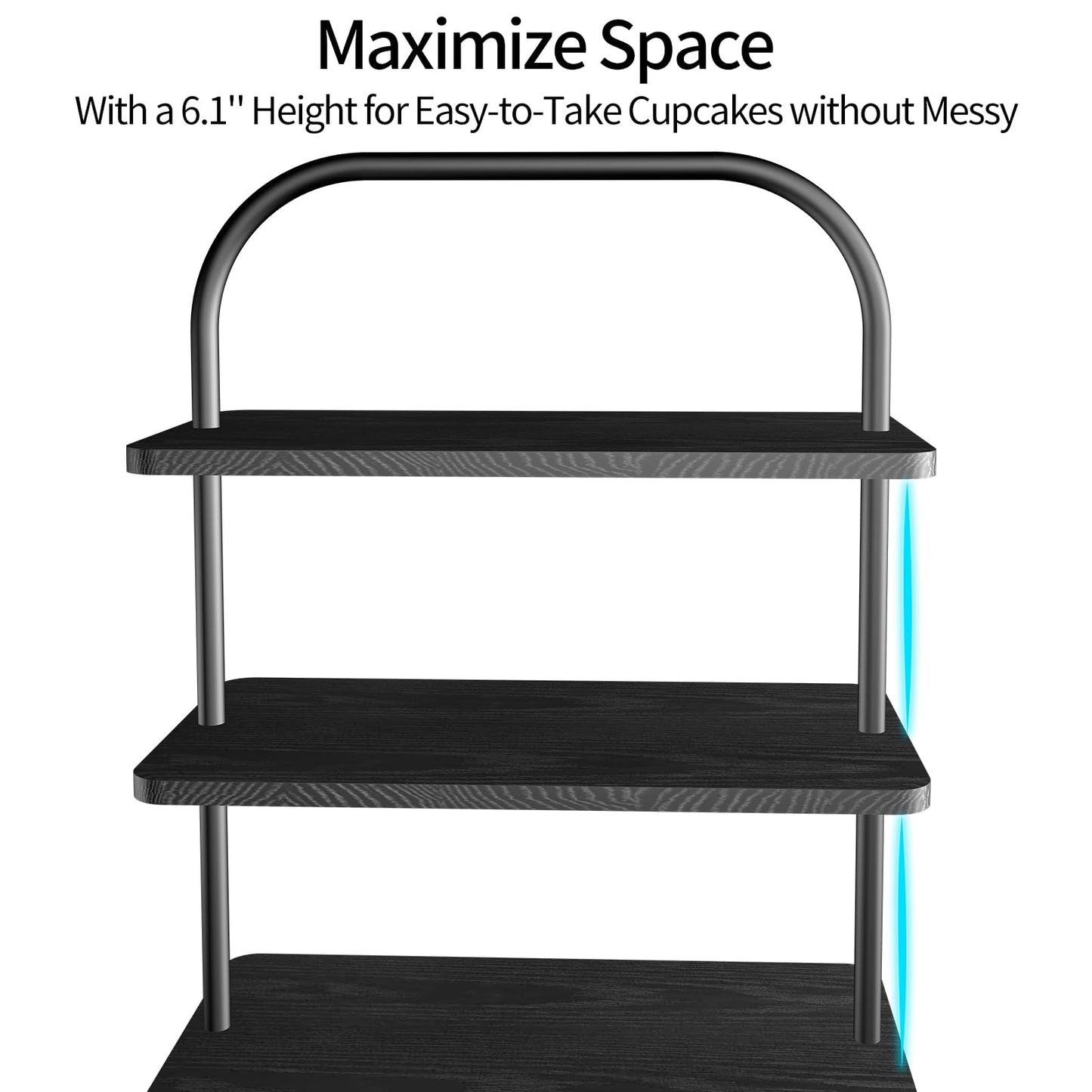 Cupcake Stand, 3 Tier Halloween Cupcake Stand for 50 Cupcakes Wood Large Dessert Stand Cupcake Display Stand Cupcake Tower for Farmhouse Decor, Party Serving Tray, Vendor Dessert Table Display Set